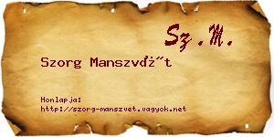 Szorg Manszvét névjegykártya
